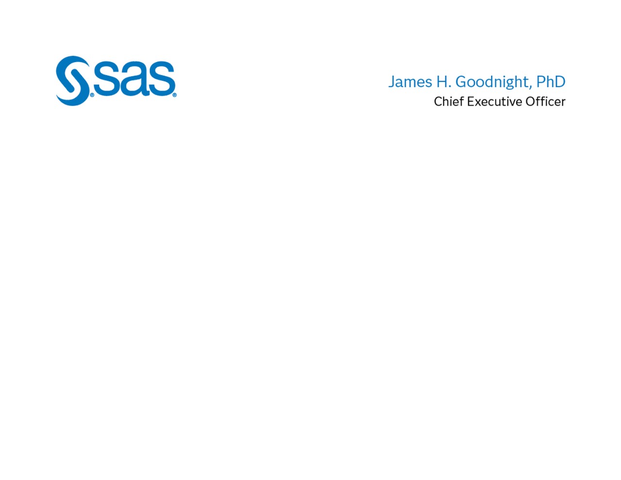 SAS corporate executive notecard design