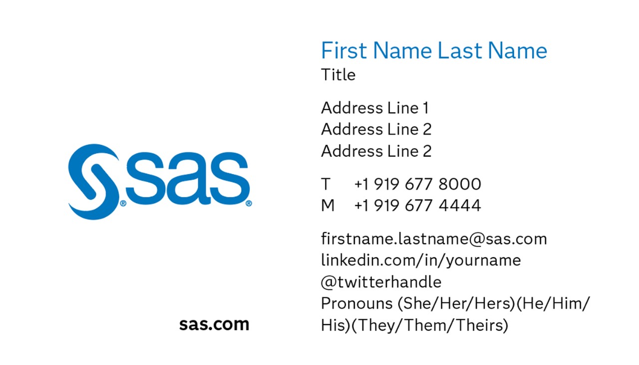 SAS business card design option 2