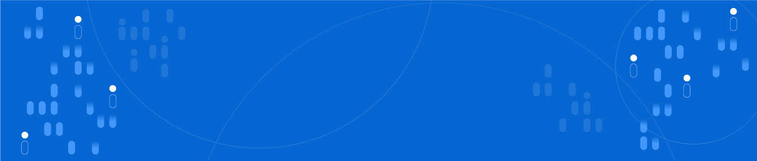 Brand art using blue with medium blue capsules white dots